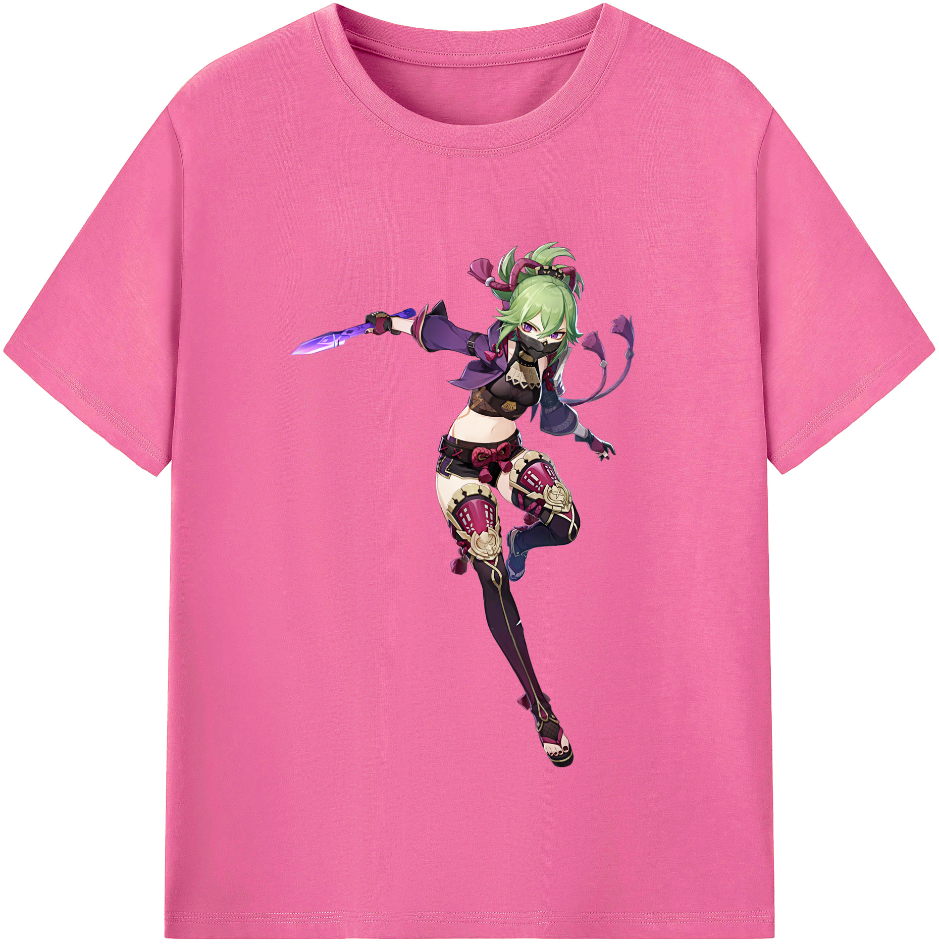 げんし神  久岐忍 くき しのぶ genshin Kuki Shinobu レディースカジュアルプリントTシャツ（綿100％）